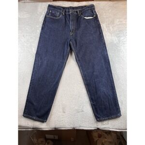 Levis 550 Jeans Mens 40x32 (fits 36x30.5) Blue Tapered Dark Wash Denim